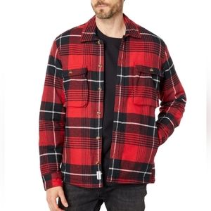Timberland Men's Long Sleeve Insulated Buffalo Shirt Jacket, Bright Red